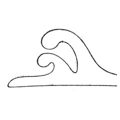 二頭波の紋。二つの波頭が立つ絵